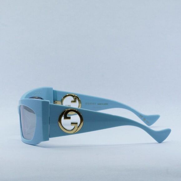 NEW GUCCI GG1412S 005 LIGHT BLUE /SILVER MIRROR SUNGLASSES - Picture 9 of 11